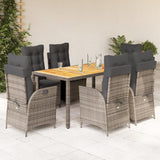 vidaXL 3-Piece Garden Lounge Set with Cushions Poly Rattan Grey