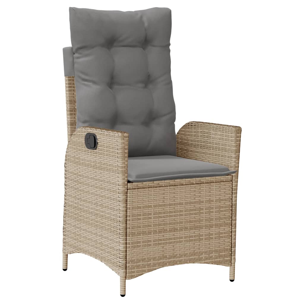 vidaXL 7-delige Tuinset met kussens poly rattan zwart