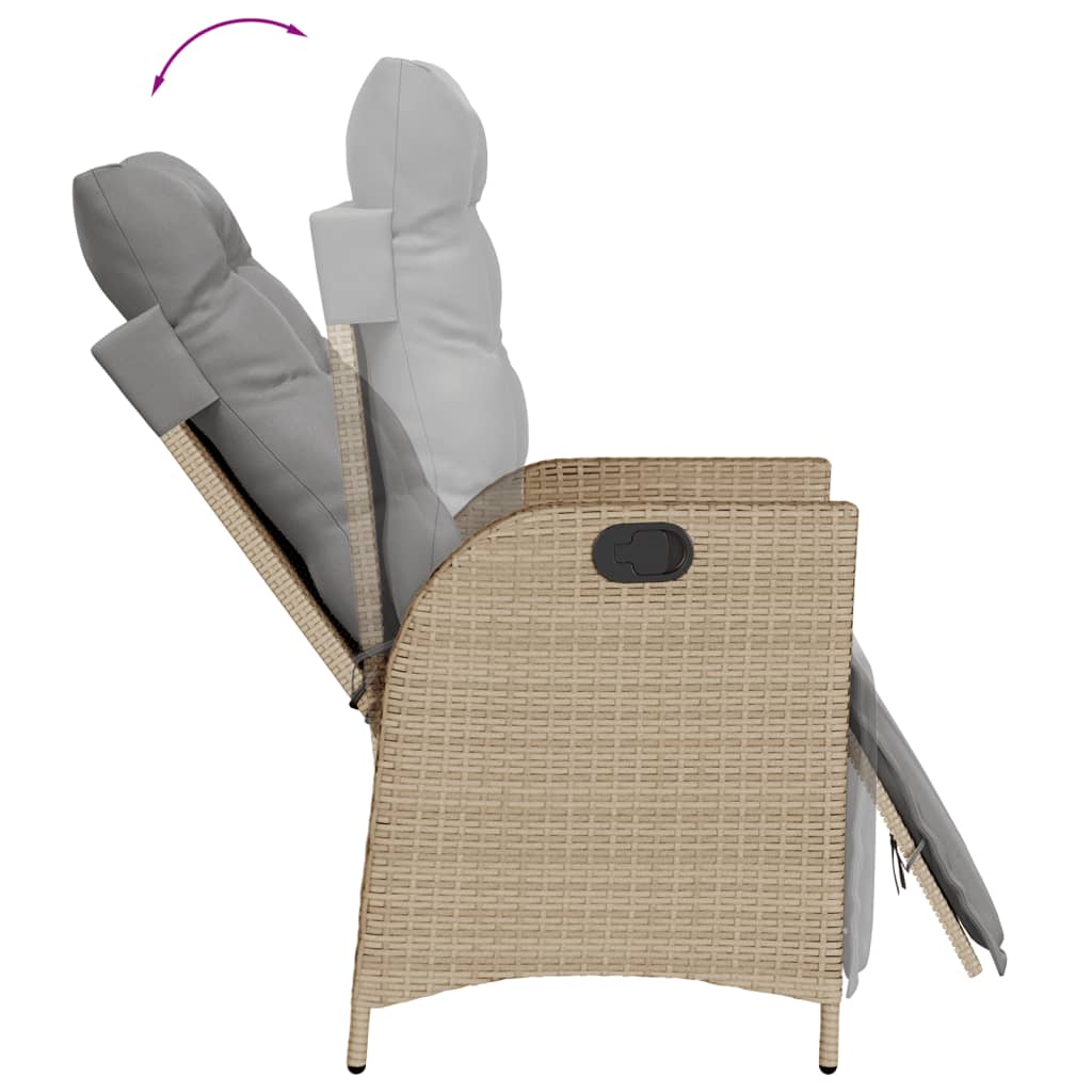 vidaXL 7-delige Tuinset met kussens poly rattan zwart