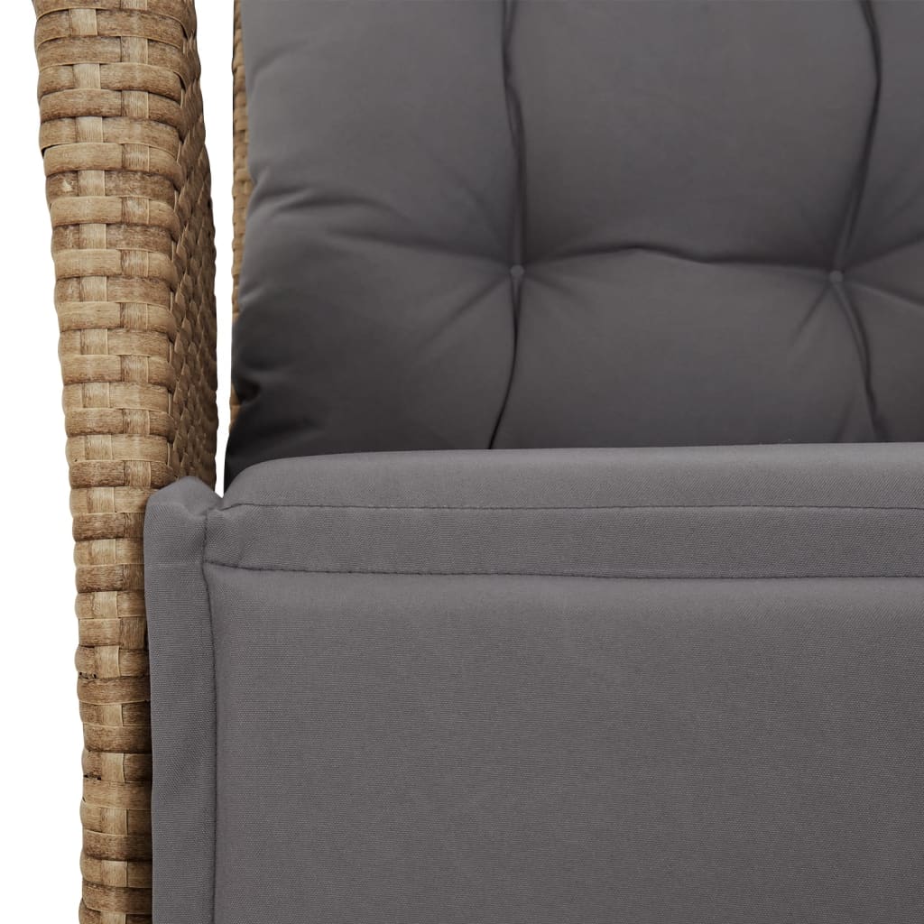 vidaXL 7-delige Tuinset met kussens poly rattan zwart