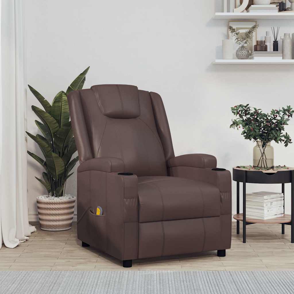 vidaXL Massagestoel kunstleer bruin