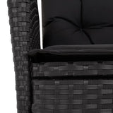 vidaXL 7-delige Tuinset met kussens poly rattan zwart