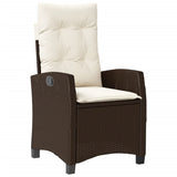 vidaXL 3-Piece Garden Lounge Set with Cushions Poly Rattan Brown
