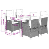 vidaXL 3-Piece Garden Lounge Set with Cushions Poly Rattan Brown