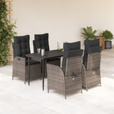 vidaXL 3-Piece Garden Lounge Set with Cushions Poly Rattan Grey