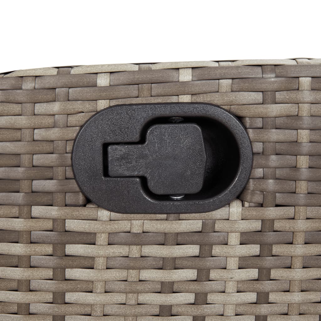 vidaXL 3-Piece Garden Lounge Set with Cushions Poly Rattan Grey