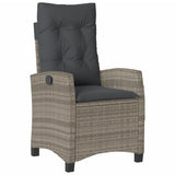 vidaXL 3-Piece Garden Lounge Set with Cushions Poly Rattan Grey