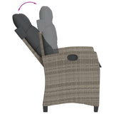 vidaXL 3-Piece Garden Lounge Set with Cushions Poly Rattan Grey