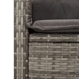 vidaXL 3-Piece Garden Lounge Set with Cushions Poly Rattan Grey