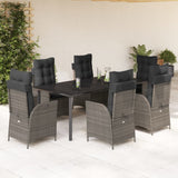 vidaXL 3-Piece Garden Lounge Set with Cushions Poly Rattan Grey