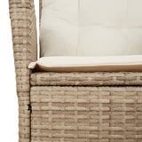 vidaXL 3-delige Tuinset met kussens poly rattan beige