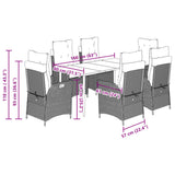 vidaXL 3-delige Tuinset met kussens poly rattan beige