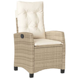 vidaXL 3-delige Tuinset met kussens poly rattan beige