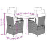 vidaXL 3-delige Tuinset met kussens poly rattan beige