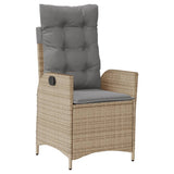 vidaXL 3-Piece Garden Lounge Set with Cushions Poly Rattan Beige