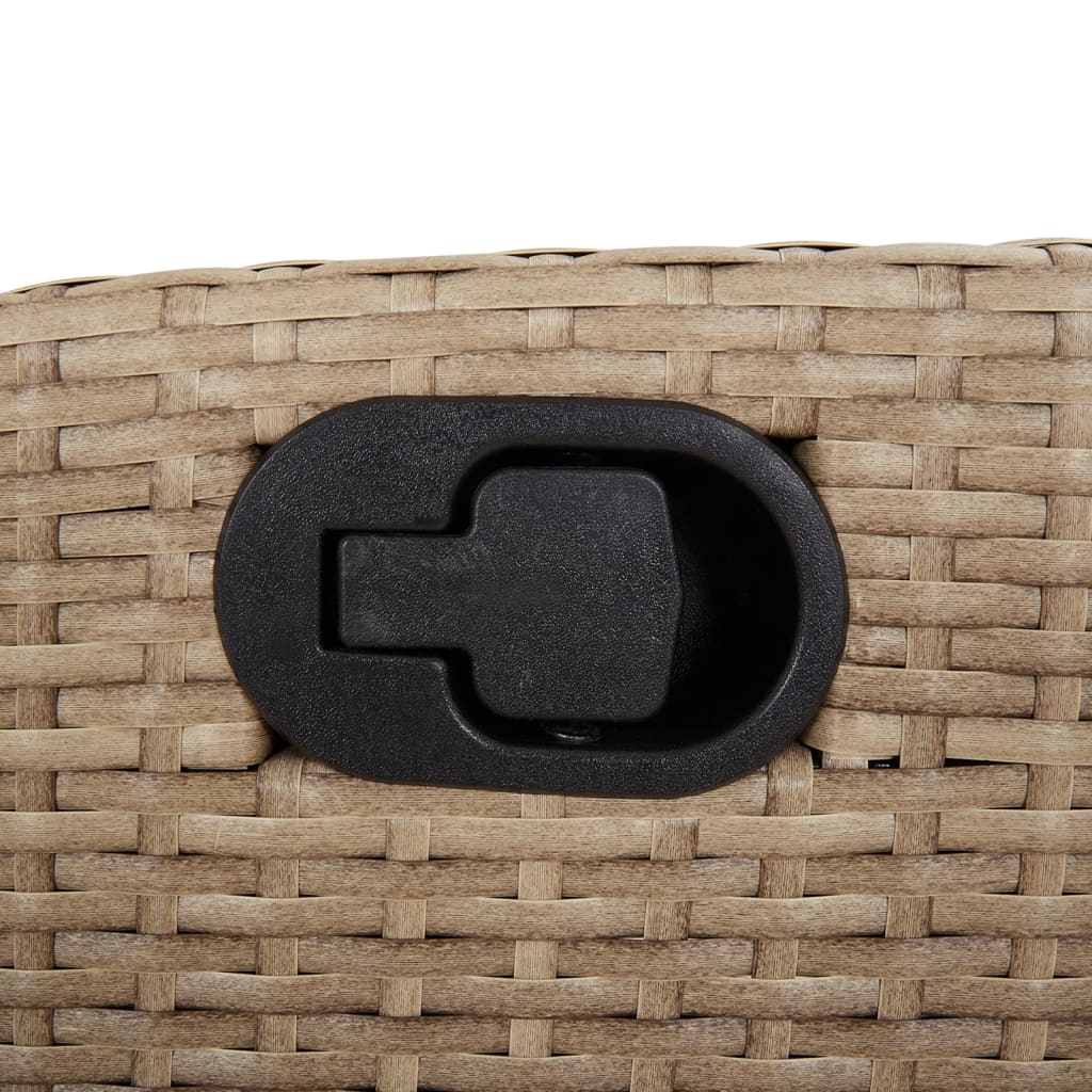vidaXL 3-Piece Garden Lounge Set with Cushions Poly Rattan Beige