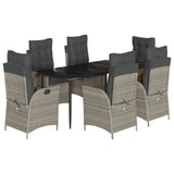 vidaXL 3-delige Tuinset met kussens poly rattan lichtgrijs