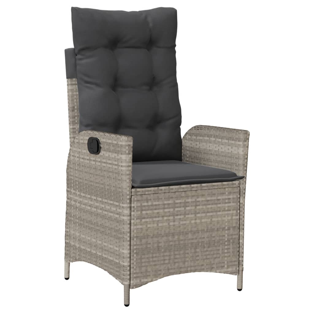 vidaXL 3-Piece Garden Lounge Set with Cushions Poly Rattan Light Grey