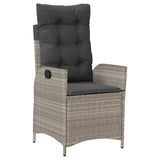 vidaXL 3-Piece Garden Lounge Set with Cushions Poly Rattan Light Grey