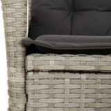 vidaXL 3-Piece Garden Lounge Set with Cushions Poly Rattan Light Grey