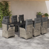 vidaXL 3-Piece Garden Lounge Set with Cushions Poly Rattan Light Grey