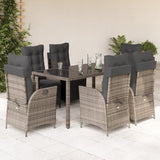 vidaXL 3-delige Tuinset met kussens poly rattan zwart