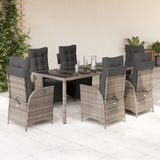 vidaXL 3-delige Tuinset met kussens poly rattan zwart