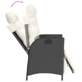 vidaXL 3-Piece Garden Lounge Set with Cushions Poly Rattan Black