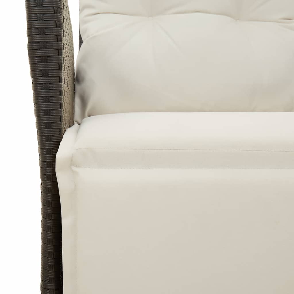 vidaXL 3-Piece Garden Lounge Set with Cushions Poly Rattan Black