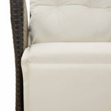 vidaXL 3-Piece Garden Lounge Set with Cushions Poly Rattan Black