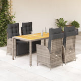 vidaXL 3-Piece Garden Lounge Set with Cushions Poly Rattan Black