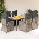 vidaXL 3-Piece Garden Lounge Set with Cushions Poly Rattan Black