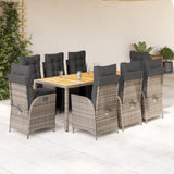 vidaXL 3-Piece Garden Lounge Set with Cushions Poly Rattan Black