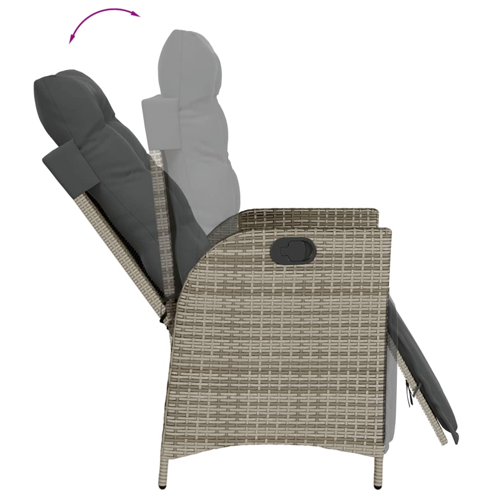 vidaXL 7-delige Tuinset met kussens poly rattan zwart