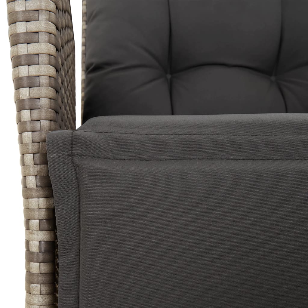vidaXL 7-delige Tuinset met kussens poly rattan zwart