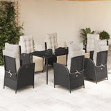 vidaXL 3-Piece Garden Lounge Set with Cushions Poly Rattan Black