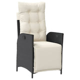 vidaXL 3-Piece Garden Lounge Set with Cushions Poly Rattan Black