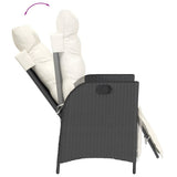 vidaXL 3-Piece Garden Lounge Set with Cushions Poly Rattan Black