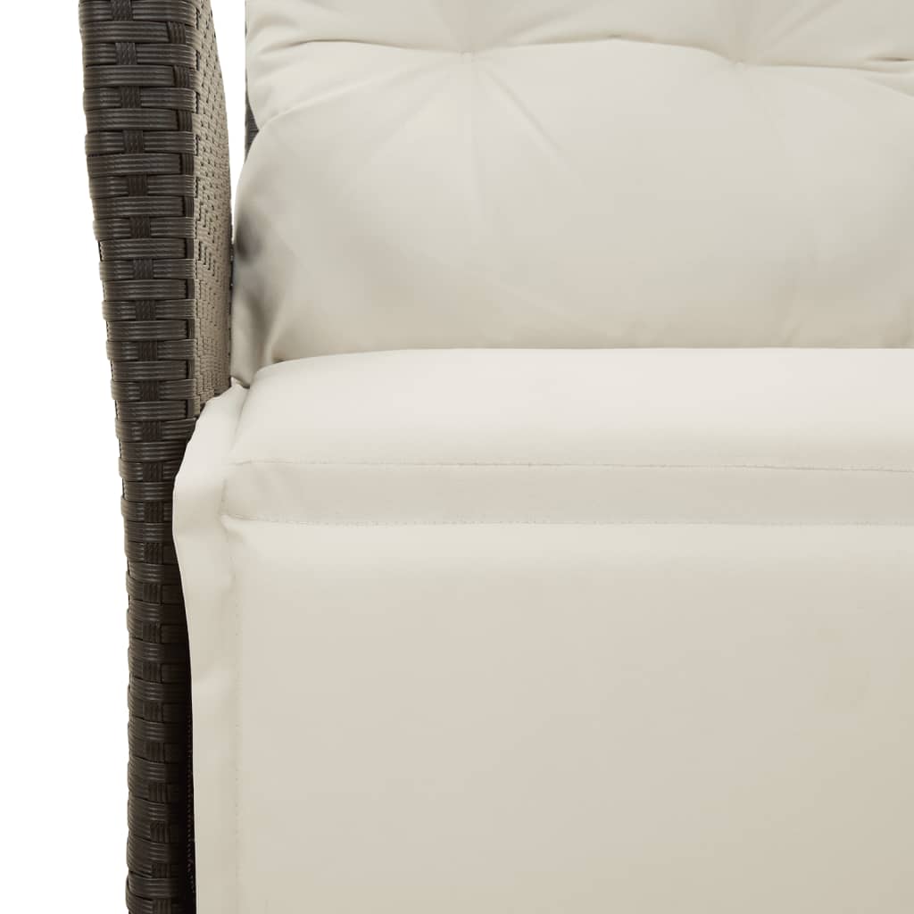 vidaXL 3-Piece Garden Lounge Set with Cushions Poly Rattan Black