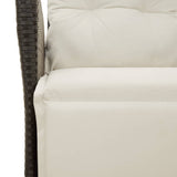 vidaXL 3-Piece Garden Lounge Set with Cushions Poly Rattan Black