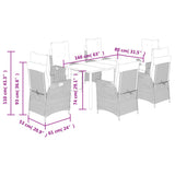 vidaXL 3-Piece Garden Lounge Set with Cushions Poly Rattan Black