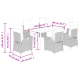 vidaXL 3-delige Tuinset met kussens poly rattan bruin
