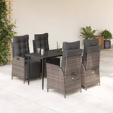 vidaXL 3-Piece Garden Lounge Set with Cushions Poly Rattan Grey