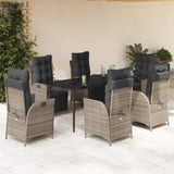 vidaXL 3-Piece Garden Lounge Set with Cushions Poly Rattan Grey
