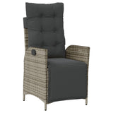 vidaXL 3-Piece Garden Lounge Set with Cushions Poly Rattan Grey