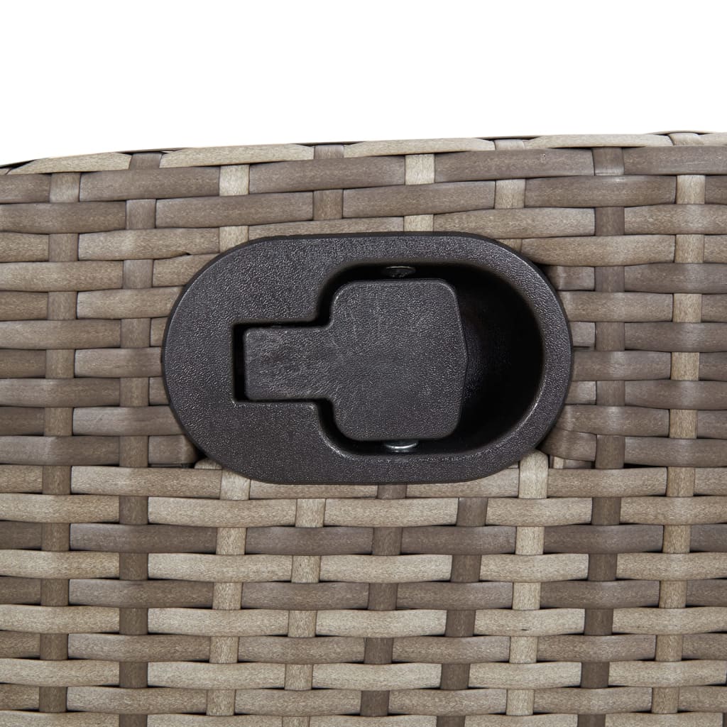 vidaXL 3-Piece Garden Lounge Set with Cushions Poly Rattan Grey
