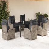 vidaXL 3-Piece Garden Lounge Set with Cushions Poly Rattan Grey