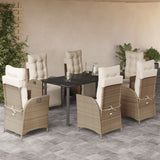 vidaXL 3-Piece Garden Lounge Set with Cushions Poly Rattan Beige