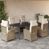 vidaXL 3-Piece Garden Lounge Set with Cushions Poly Rattan Beige