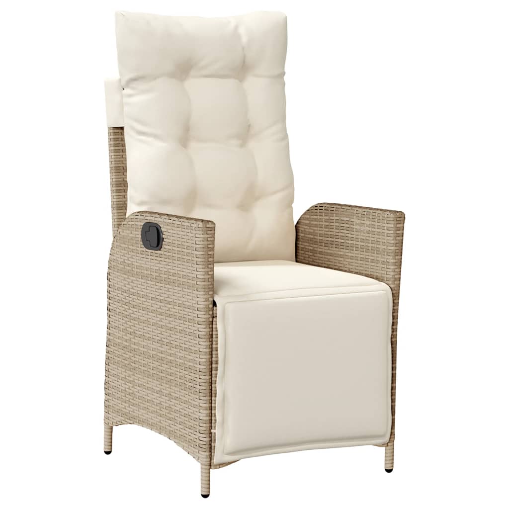 vidaXL 3-Piece Garden Lounge Set with Cushions Poly Rattan Beige